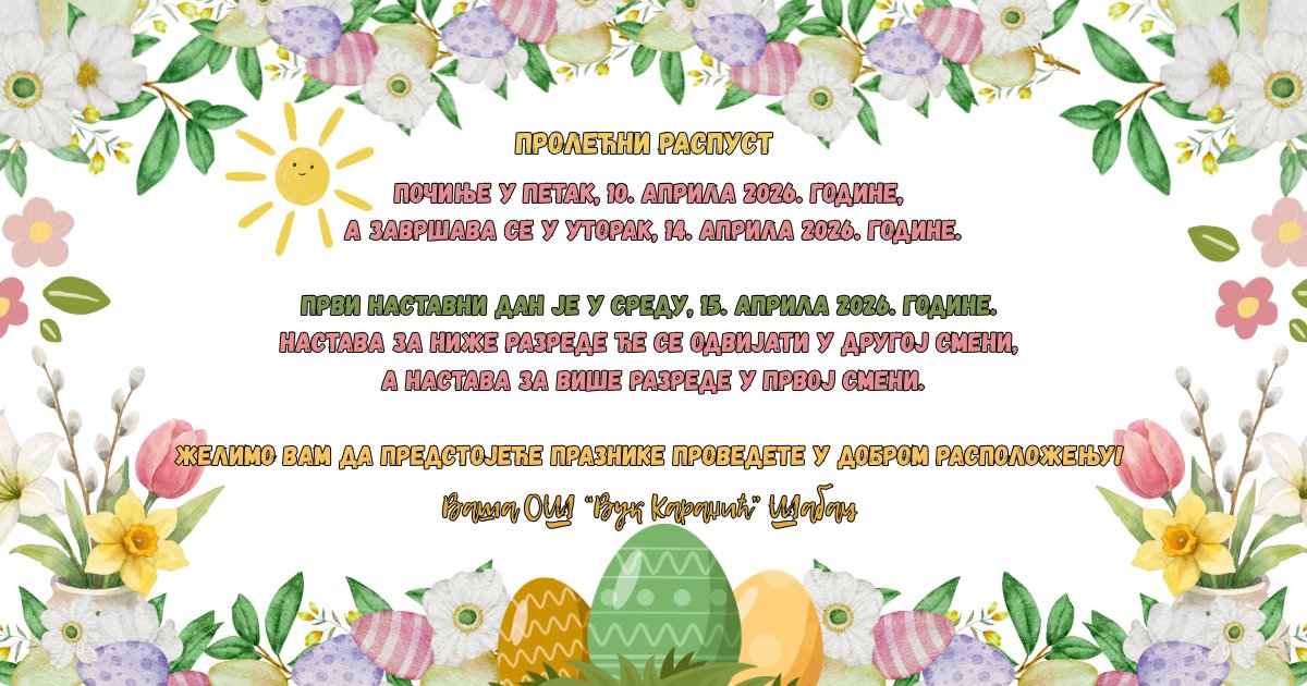 Пролећни распуст