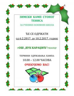 Зимски камп стоног тениса